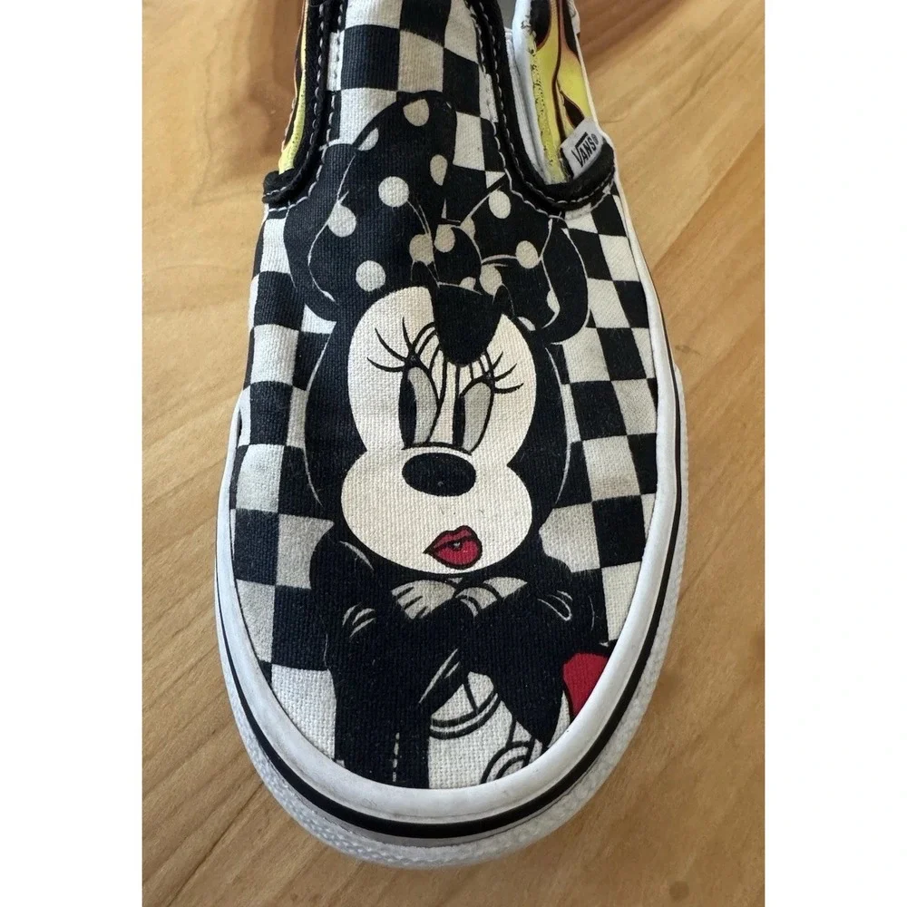 Vans X Disney Mickey & Minnie Sneaker Flames Slip On Classic Skate Kids Size 1.5